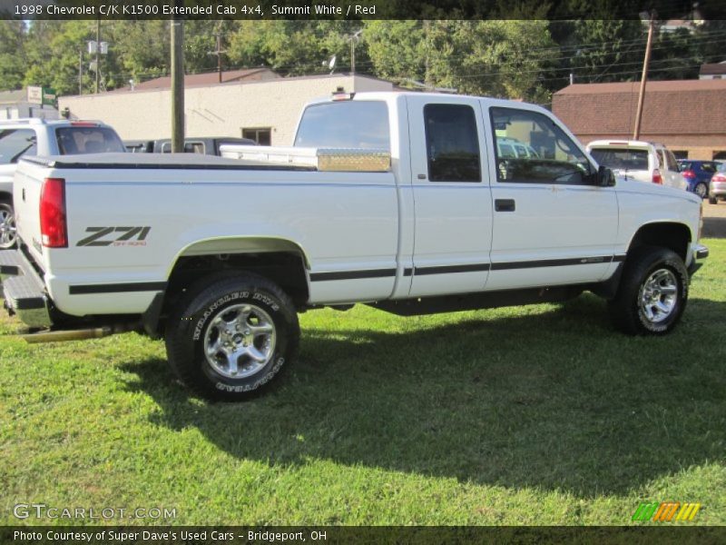 Summit White / Red 1998 Chevrolet C/K K1500 Extended Cab 4x4