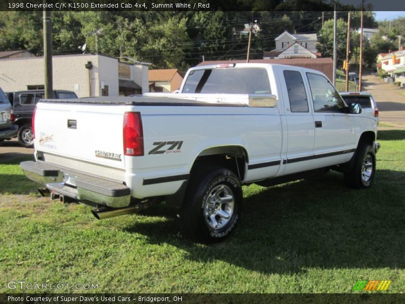 Summit White / Red 1998 Chevrolet C/K K1500 Extended Cab 4x4