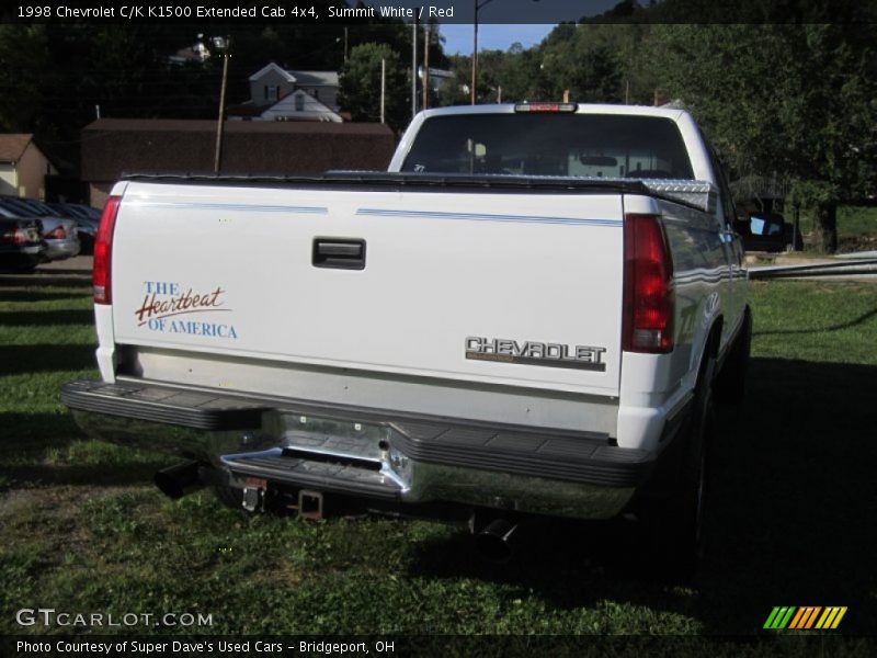 Summit White / Red 1998 Chevrolet C/K K1500 Extended Cab 4x4