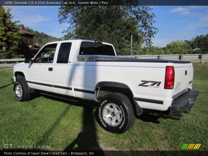 Summit White / Red 1998 Chevrolet C/K K1500 Extended Cab 4x4