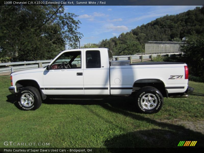 Summit White / Red 1998 Chevrolet C/K K1500 Extended Cab 4x4