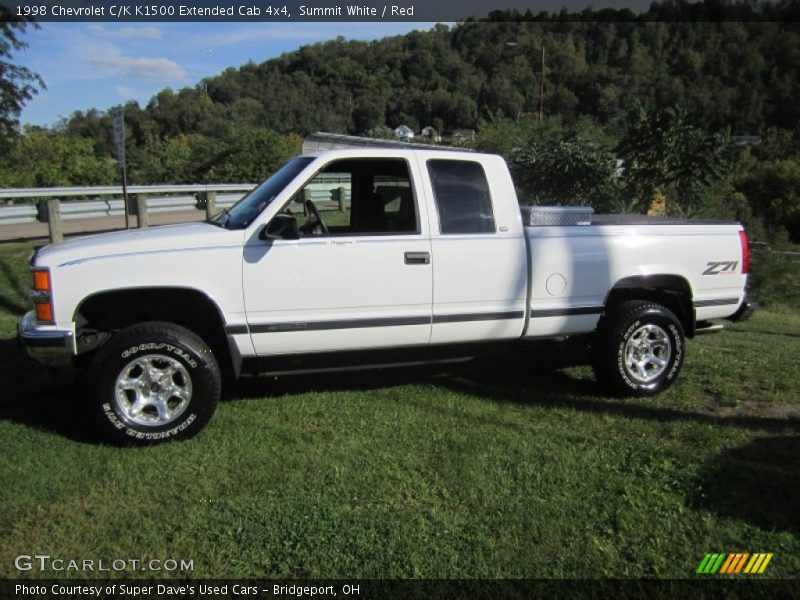 Summit White / Red 1998 Chevrolet C/K K1500 Extended Cab 4x4