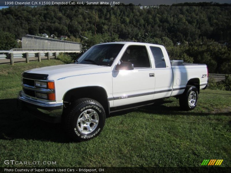 Summit White / Red 1998 Chevrolet C/K K1500 Extended Cab 4x4