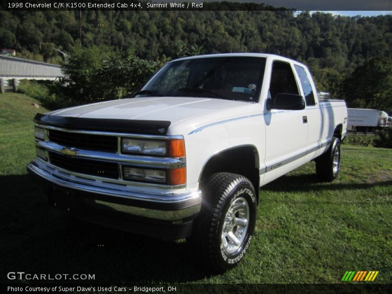 Summit White / Red 1998 Chevrolet C/K K1500 Extended Cab 4x4