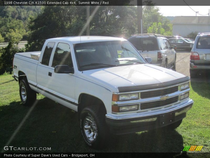 Summit White / Red 1998 Chevrolet C/K K1500 Extended Cab 4x4