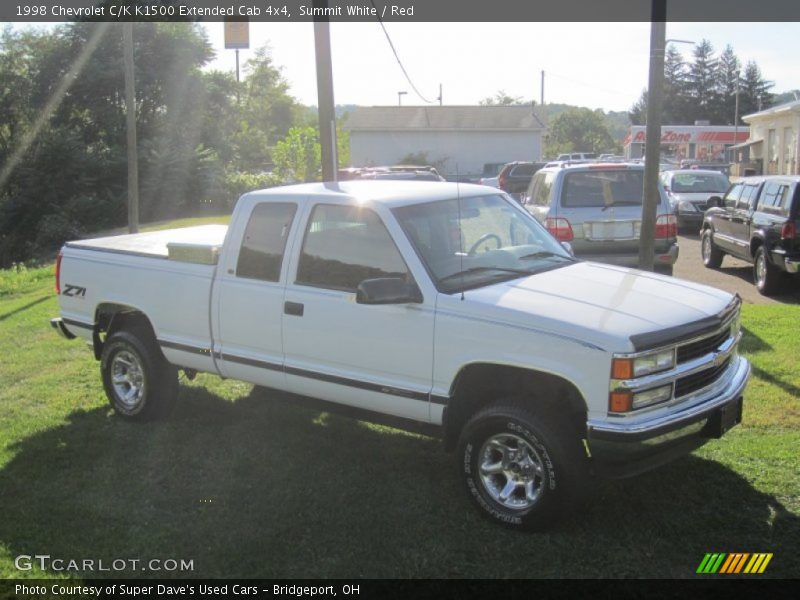 Summit White / Red 1998 Chevrolet C/K K1500 Extended Cab 4x4