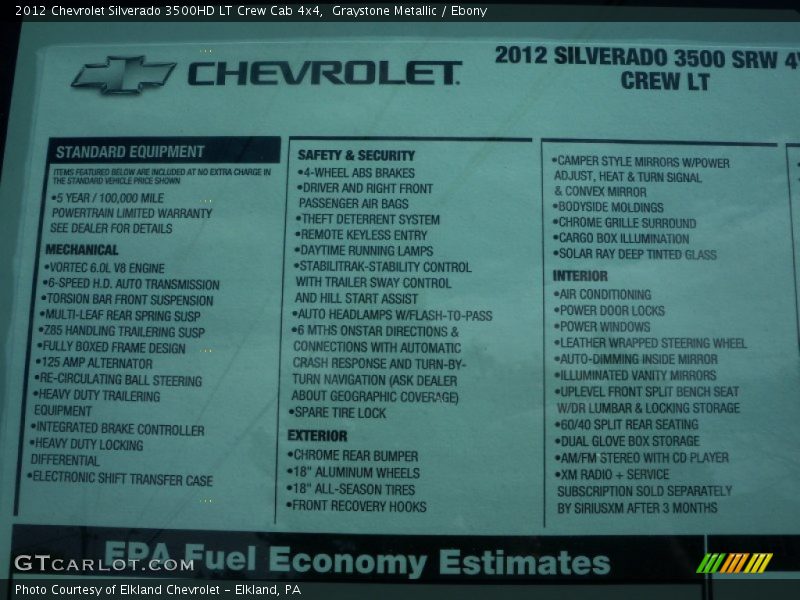 Graystone Metallic / Ebony 2012 Chevrolet Silverado 3500HD LT Crew Cab 4x4