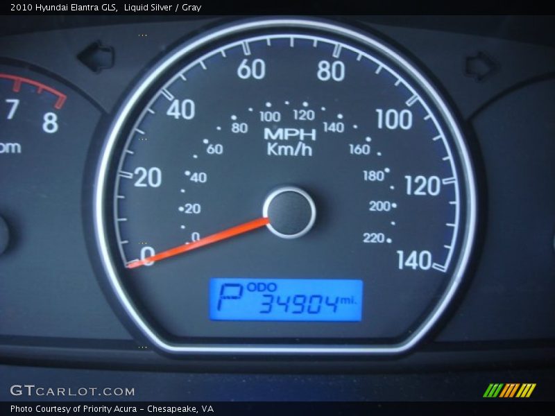 Liquid Silver / Gray 2010 Hyundai Elantra GLS