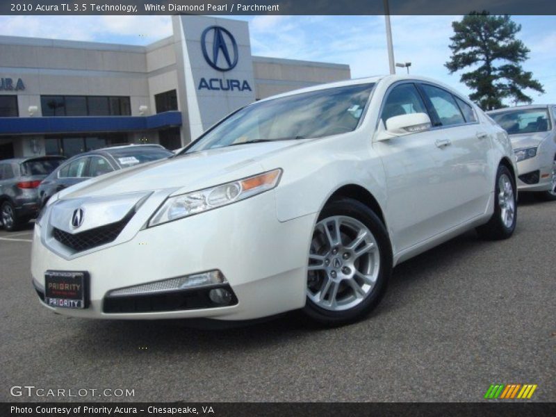 White Diamond Pearl / Parchment 2010 Acura TL 3.5 Technology