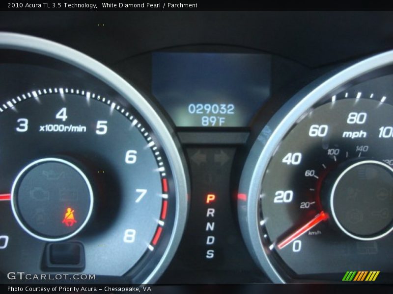 White Diamond Pearl / Parchment 2010 Acura TL 3.5 Technology