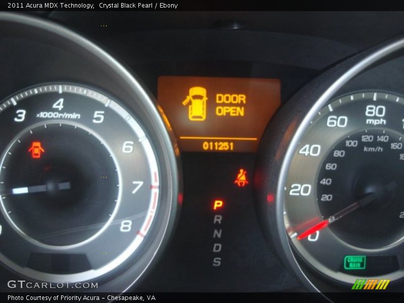 Crystal Black Pearl / Ebony 2011 Acura MDX Technology
