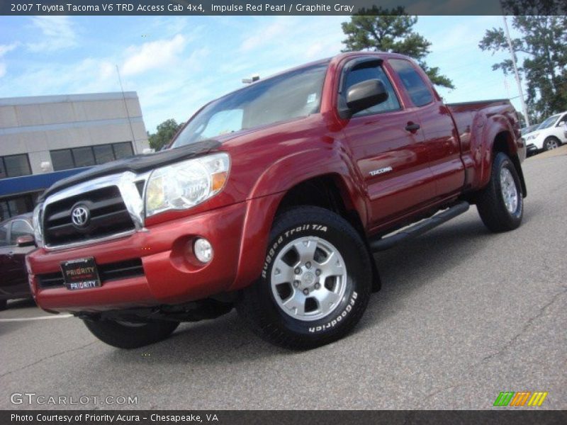 Impulse Red Pearl / Graphite Gray 2007 Toyota Tacoma V6 TRD Access Cab 4x4