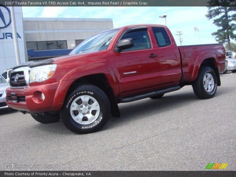 Impulse Red Pearl / Graphite Gray 2007 Toyota Tacoma V6 TRD Access Cab 4x4