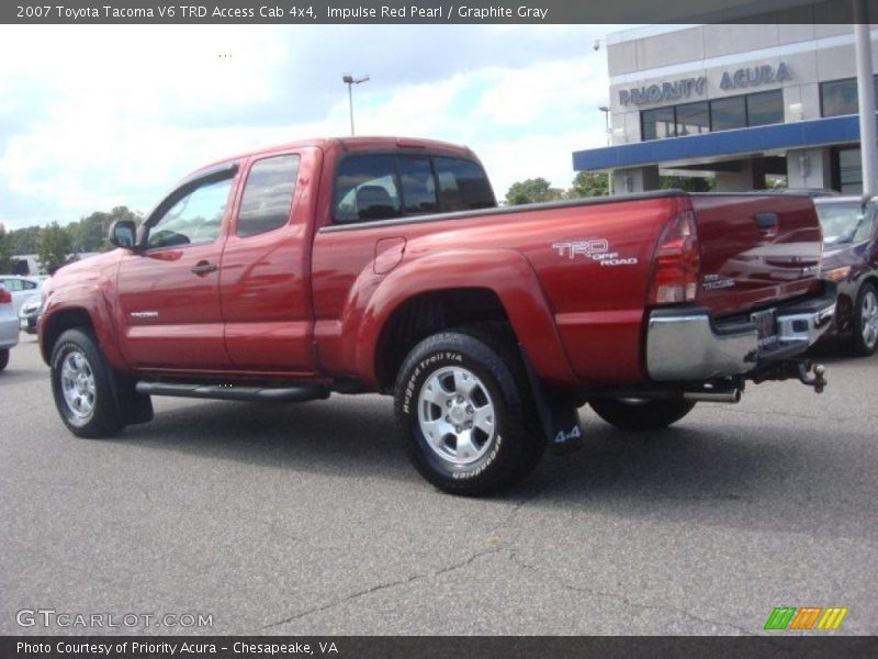 Impulse Red Pearl / Graphite Gray 2007 Toyota Tacoma V6 TRD Access Cab 4x4