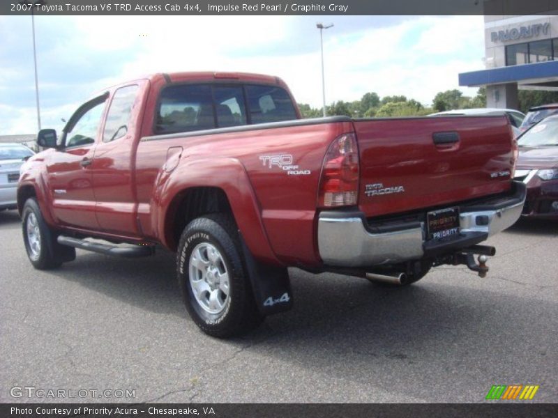 Impulse Red Pearl / Graphite Gray 2007 Toyota Tacoma V6 TRD Access Cab 4x4