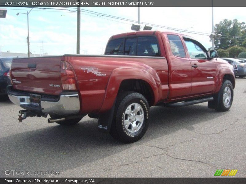 Impulse Red Pearl / Graphite Gray 2007 Toyota Tacoma V6 TRD Access Cab 4x4