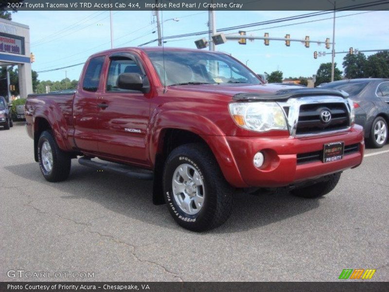 Impulse Red Pearl / Graphite Gray 2007 Toyota Tacoma V6 TRD Access Cab 4x4
