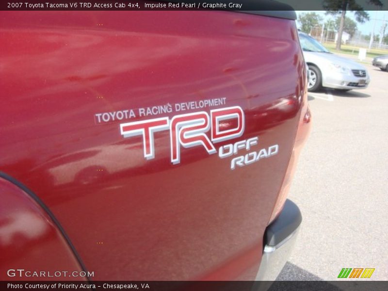 Impulse Red Pearl / Graphite Gray 2007 Toyota Tacoma V6 TRD Access Cab 4x4