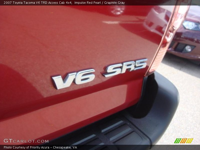 Impulse Red Pearl / Graphite Gray 2007 Toyota Tacoma V6 TRD Access Cab 4x4