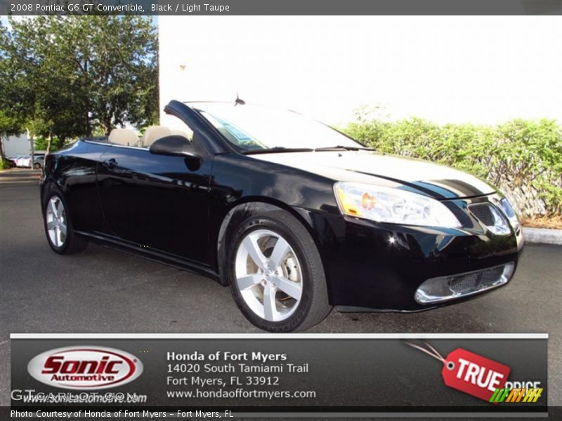 Black / Light Taupe 2008 Pontiac G6 GT Convertible