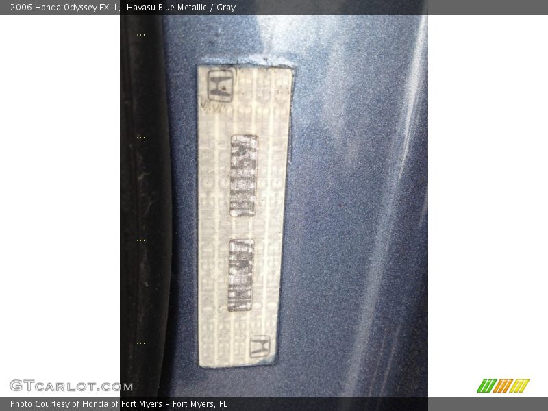 Havasu Blue Metallic / Gray 2006 Honda Odyssey EX-L