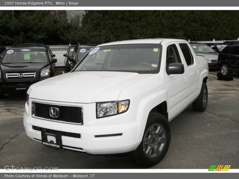 White / Beige 2007 Honda Ridgeline RTX
