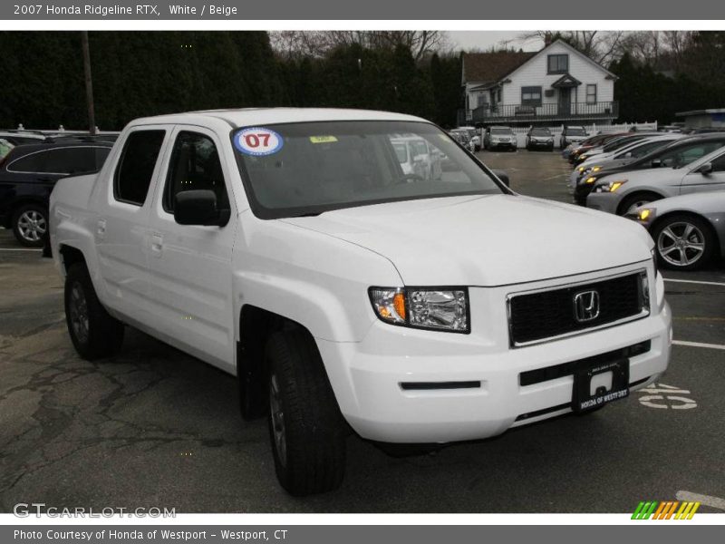 White / Beige 2007 Honda Ridgeline RTX