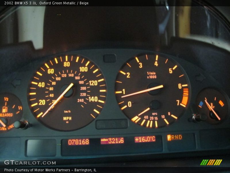 Oxford Green Metallic / Beige 2002 BMW X5 3.0i