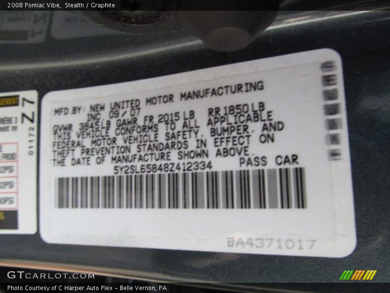 Stealth / Graphite 2008 Pontiac Vibe