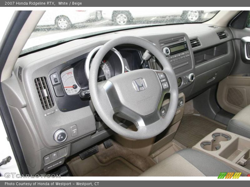 White / Beige 2007 Honda Ridgeline RTX