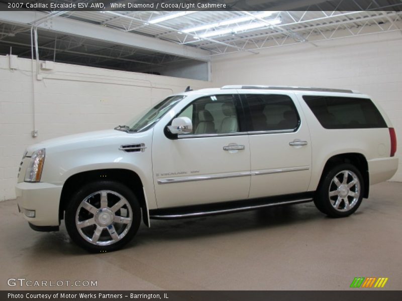 White Diamond / Cocoa/Light Cashmere 2007 Cadillac Escalade ESV AWD