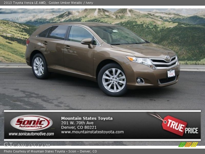 Golden Umber Metallic / Ivory 2013 Toyota Venza LE AWD