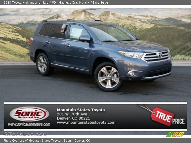Magnetic Gray Metallic / Sand Beige 2013 Toyota Highlander Limited 4WD