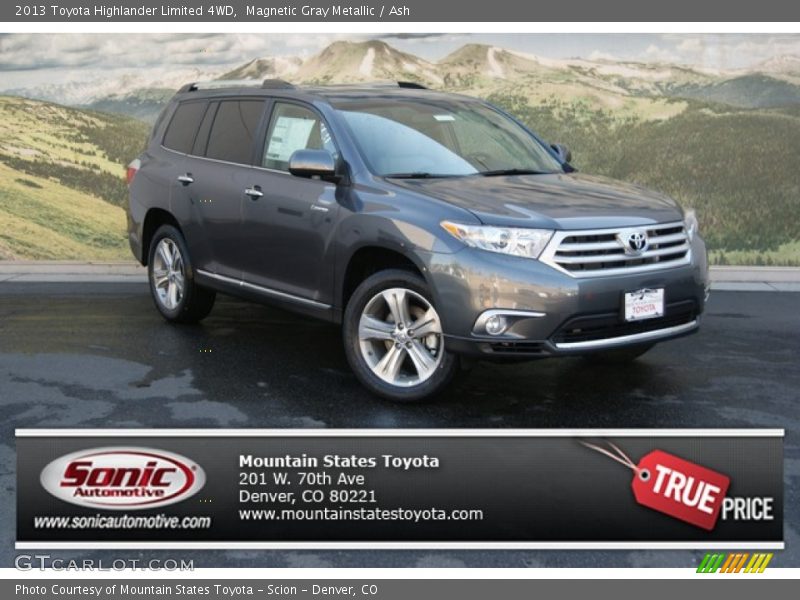Magnetic Gray Metallic / Ash 2013 Toyota Highlander Limited 4WD