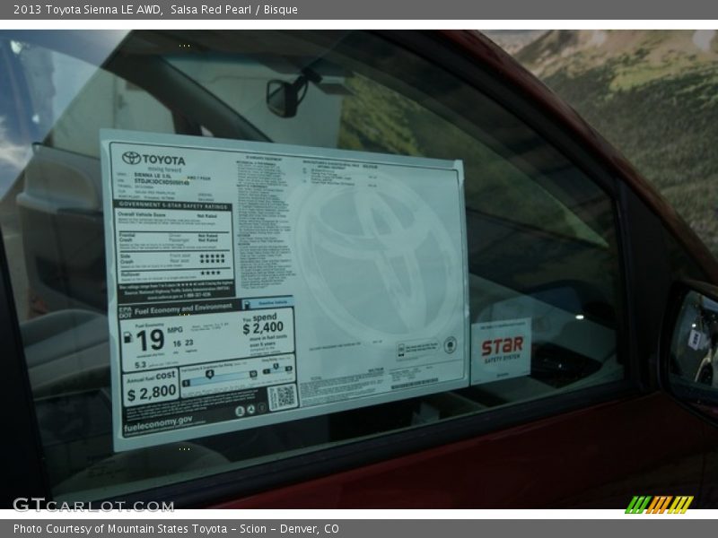 Salsa Red Pearl / Bisque 2013 Toyota Sienna LE AWD