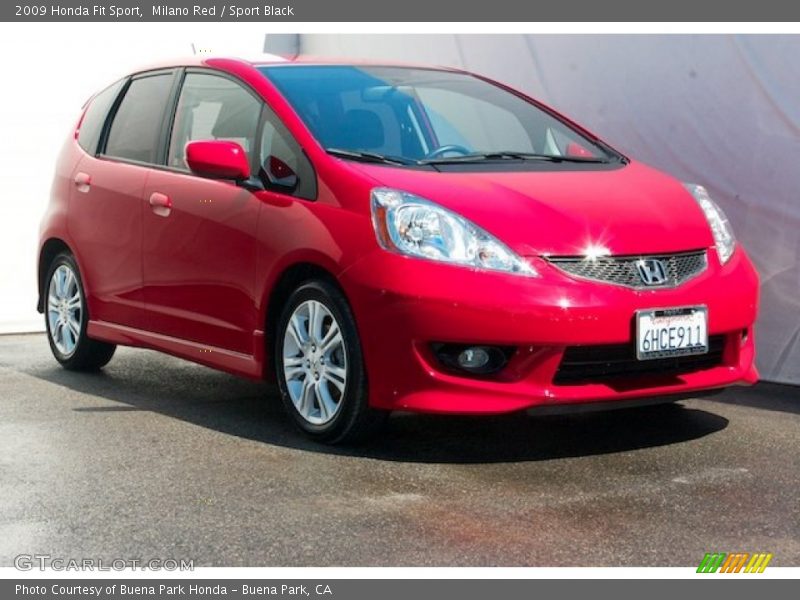 Milano Red / Sport Black 2009 Honda Fit Sport
