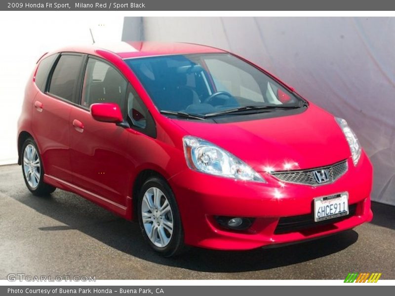 Milano Red / Sport Black 2009 Honda Fit Sport