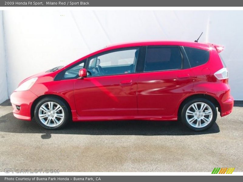 Milano Red / Sport Black 2009 Honda Fit Sport