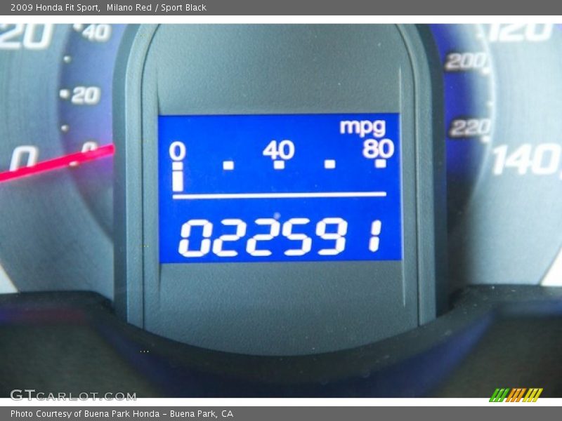 Milano Red / Sport Black 2009 Honda Fit Sport