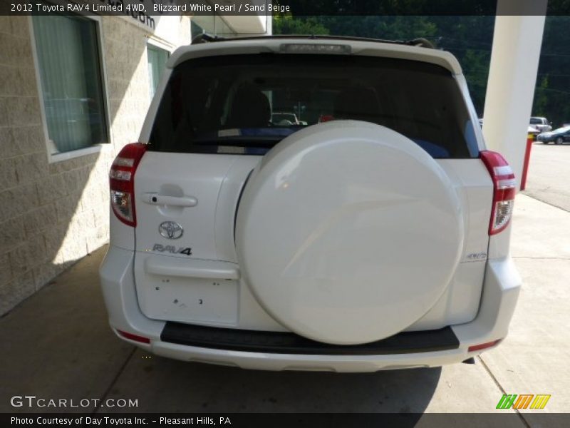 Blizzard White Pearl / Sand Beige 2012 Toyota RAV4 Limited 4WD
