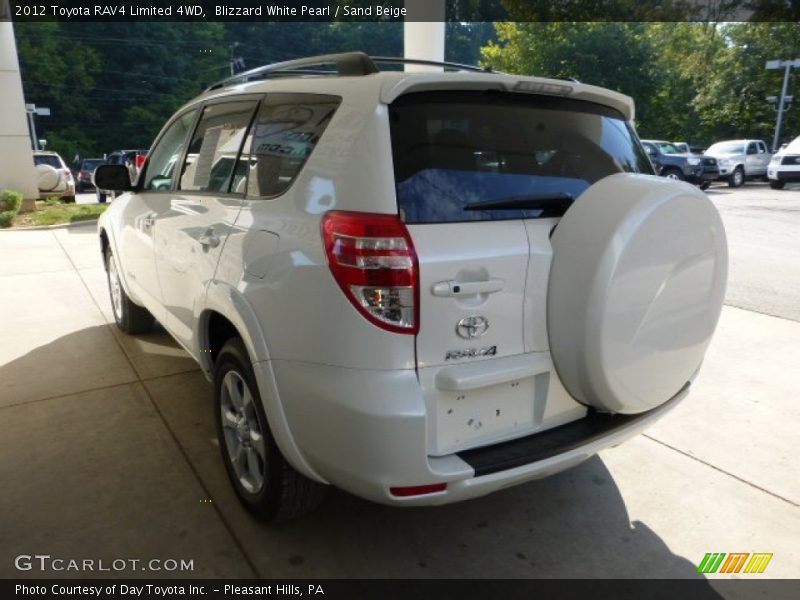 Blizzard White Pearl / Sand Beige 2012 Toyota RAV4 Limited 4WD
