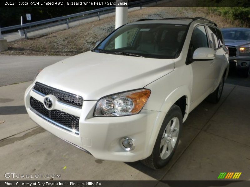 Blizzard White Pearl / Sand Beige 2012 Toyota RAV4 Limited 4WD