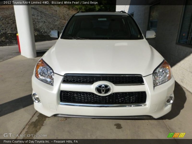 Blizzard White Pearl / Sand Beige 2012 Toyota RAV4 Limited 4WD