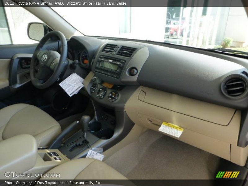 Blizzard White Pearl / Sand Beige 2012 Toyota RAV4 Limited 4WD