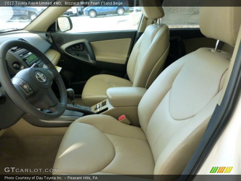 Blizzard White Pearl / Sand Beige 2012 Toyota RAV4 Limited 4WD