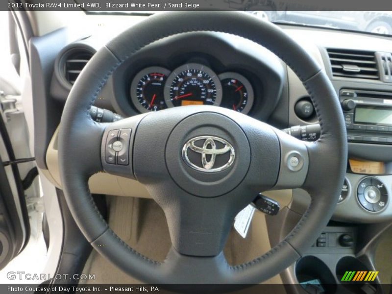 Blizzard White Pearl / Sand Beige 2012 Toyota RAV4 Limited 4WD