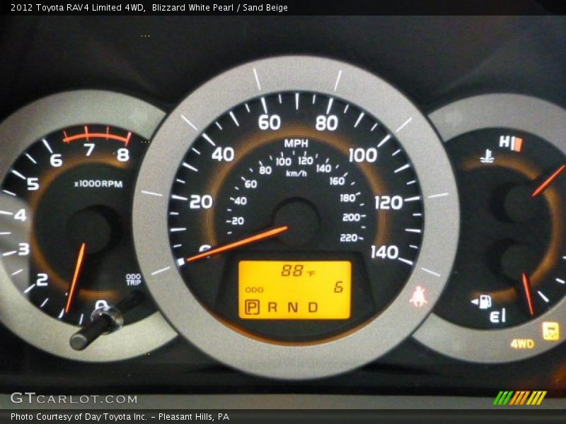 Blizzard White Pearl / Sand Beige 2012 Toyota RAV4 Limited 4WD