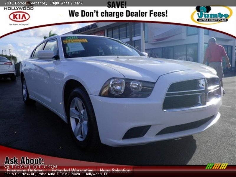 Bright White / Black 2011 Dodge Charger SE