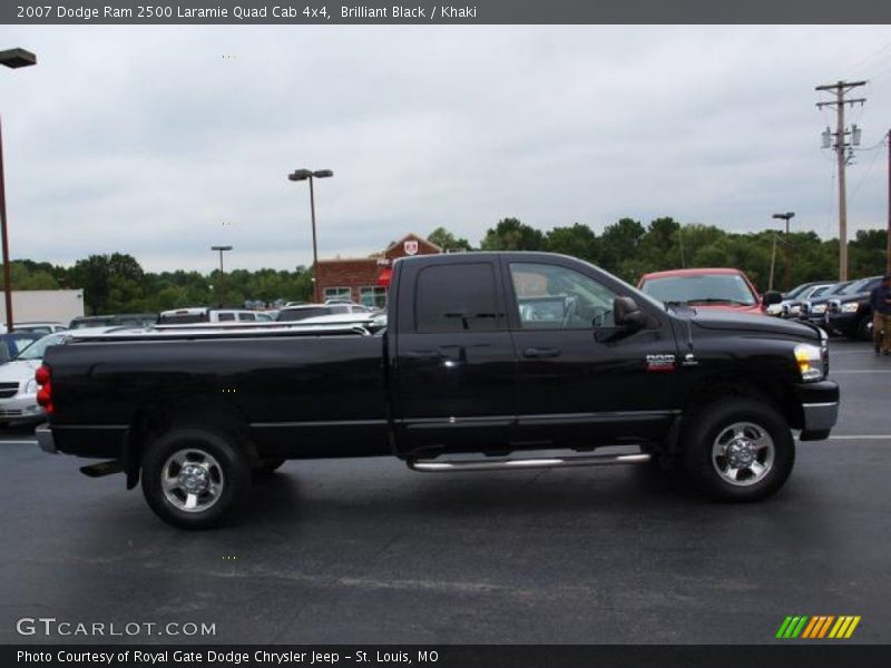 Brilliant Black / Khaki 2007 Dodge Ram 2500 Laramie Quad Cab 4x4