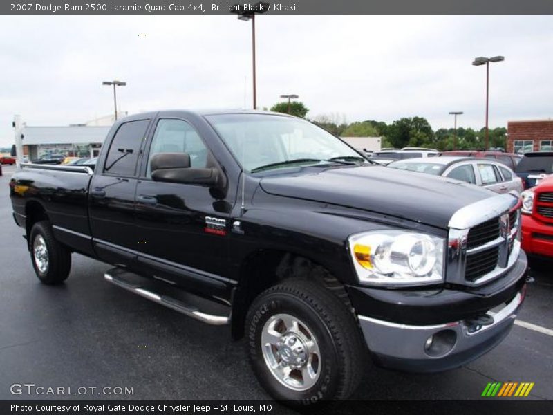 Brilliant Black / Khaki 2007 Dodge Ram 2500 Laramie Quad Cab 4x4
